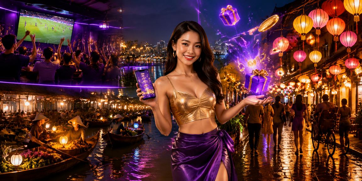 Người dùng Hà Nội hoàn tất đăng ký tài khoản và nhận thưởng chào mừng tại chợ đêm