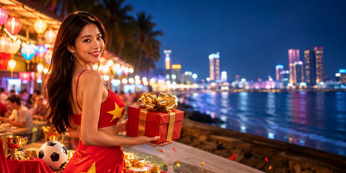 Người dùng tại chợ đêm Nha Trang kiểm tra kết quả cược và ưu đãi nhận thưởng trên điện thoại